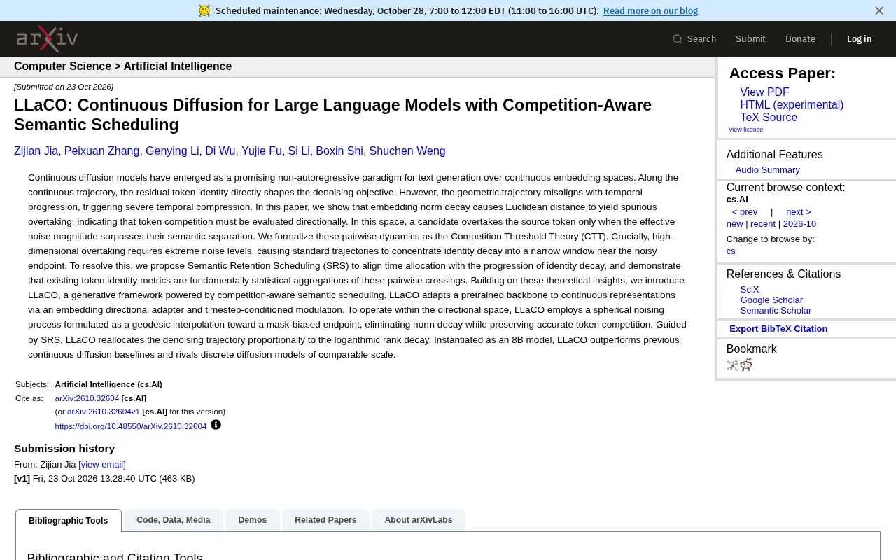 LLaCO: Competition-Aware Scheduling Revolutionizes Continuous Diffusion Language Models