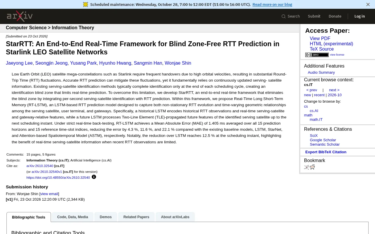 StarRTT: Eliminating Blind Spots — A New Framework for Real-Time RTT Prediction in Starlink