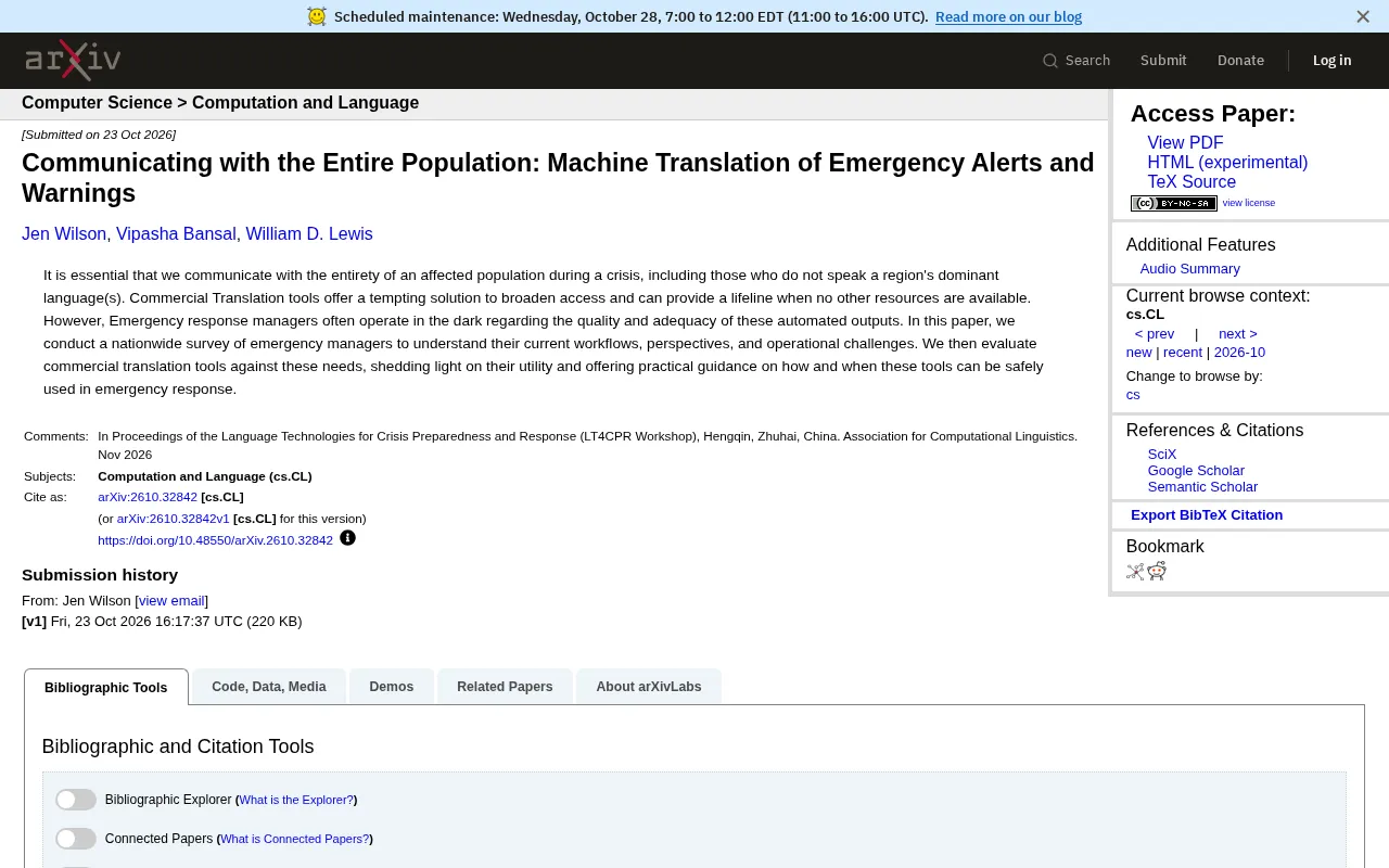 Can Machine Translation Save Emergency Alerts? The Real Dilemma Facing Frontline Emergency Managers