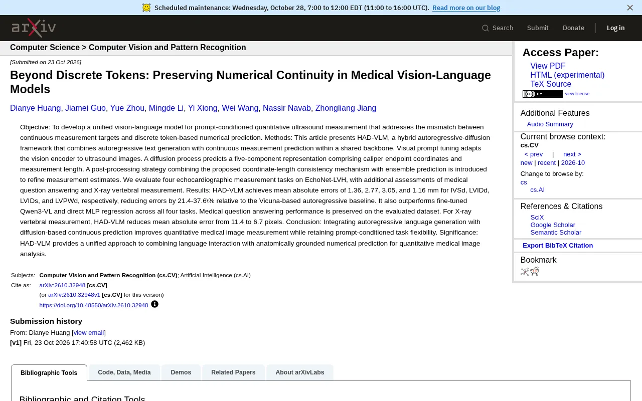 HAD-VLM: Using Diffusion Models to Solve the Numerical Discretization Problem in Medical Vision-Language Models