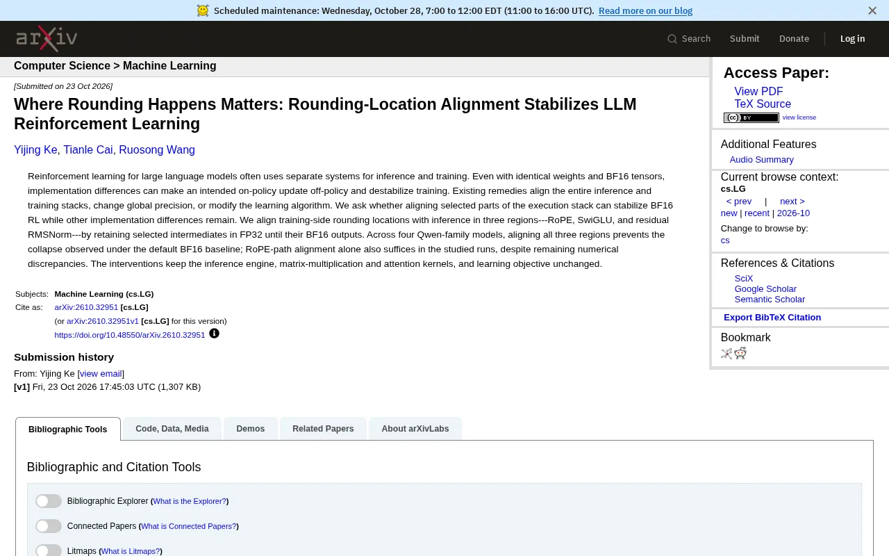 Rounding Position Alignment: A New Method for Stable LLM Reinforcement Learning
