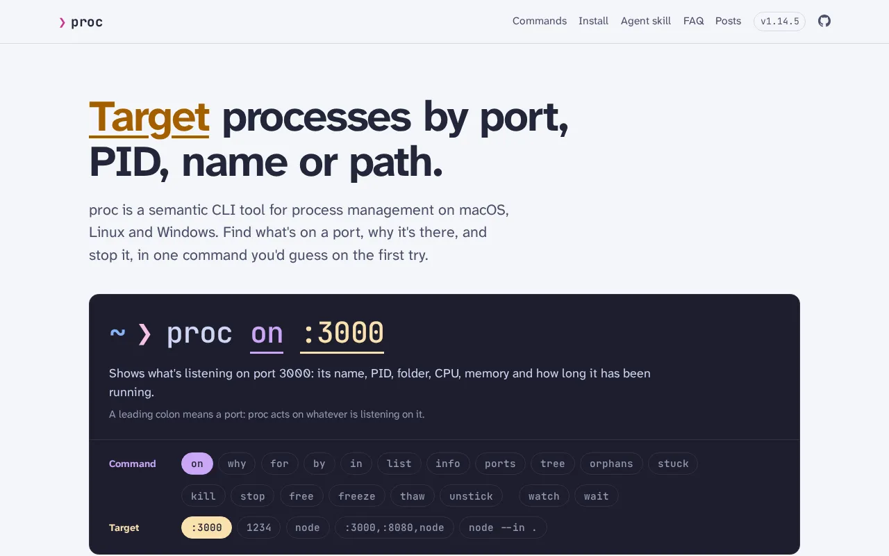 Proc-CLI: A Process and Port Management CLI Tool Designed for AI Agents