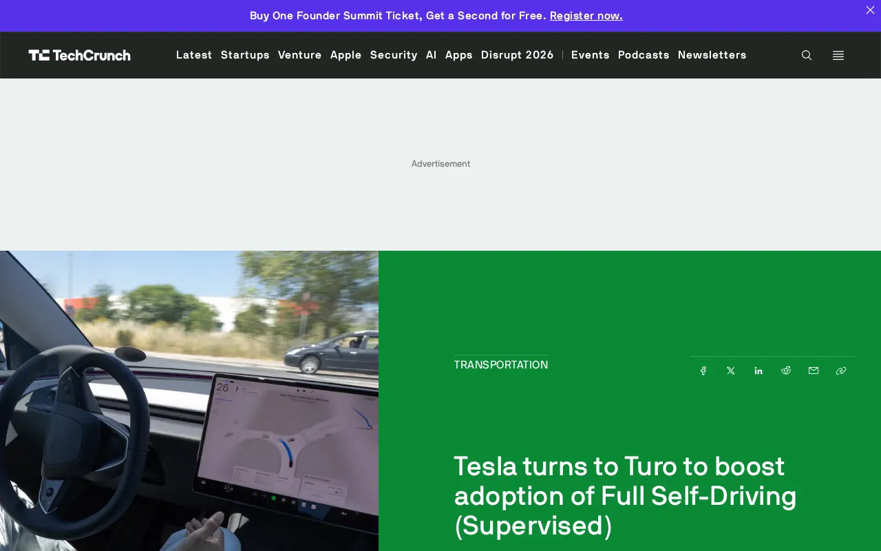 Tesla partners with Turo to promote FSD