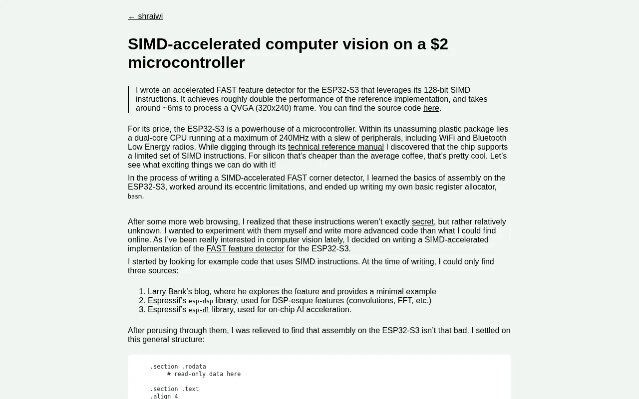 Running SIMD Computer Vision on a $2 Microcontroller: A Deep Dive into Extreme Optimization
