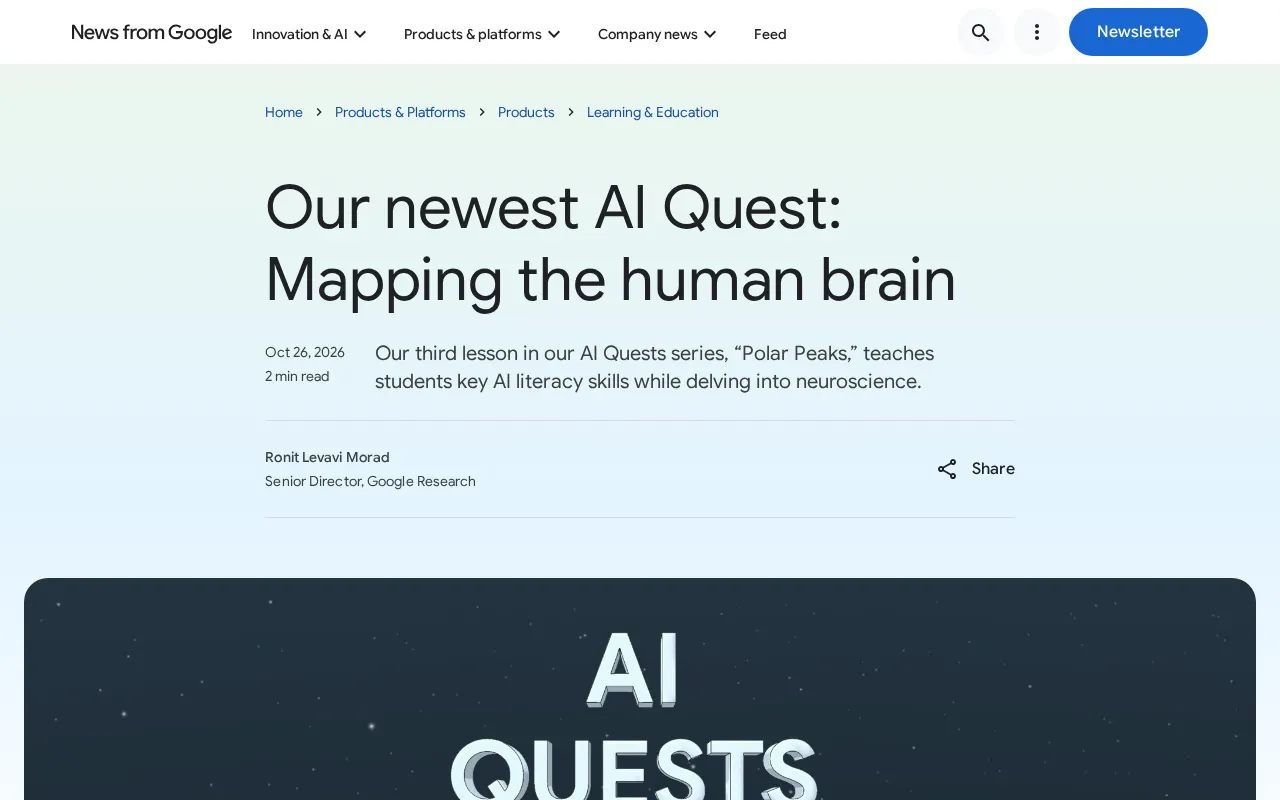 Mapping the Human Brain with AI: Google Launches New Neuroscience Course