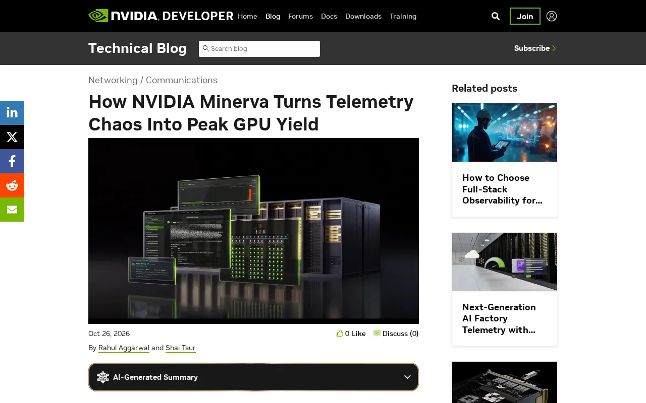 NVIDIA Minerva: Turning Telemetry Chaos into Peak GPU Capacity