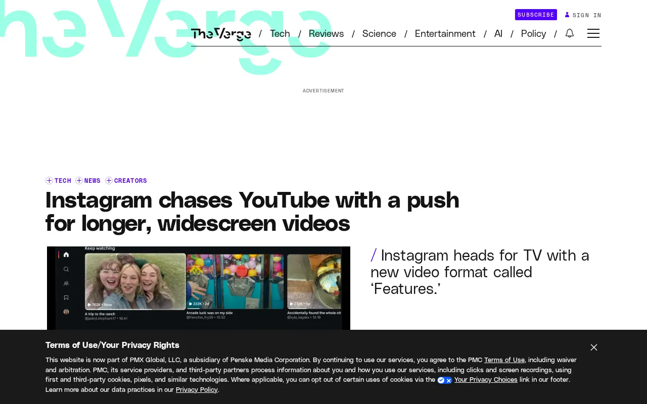 Instagram推横屏长视频“Features”,正面挑战YouTube