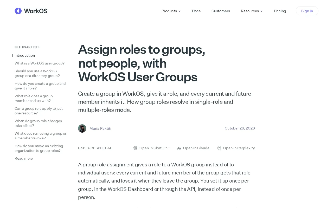 WorkOS User Groups: Assign Roles to Groups, Not Individuals