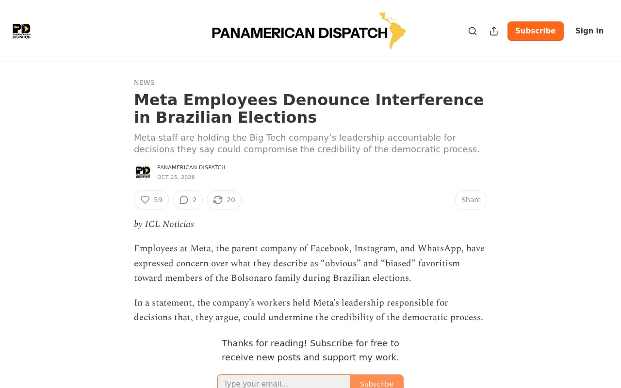Meta Employees Accuse Company of Interfering in Brazilian Elections: Algorithm Regulation Sparks Renewed Controversy