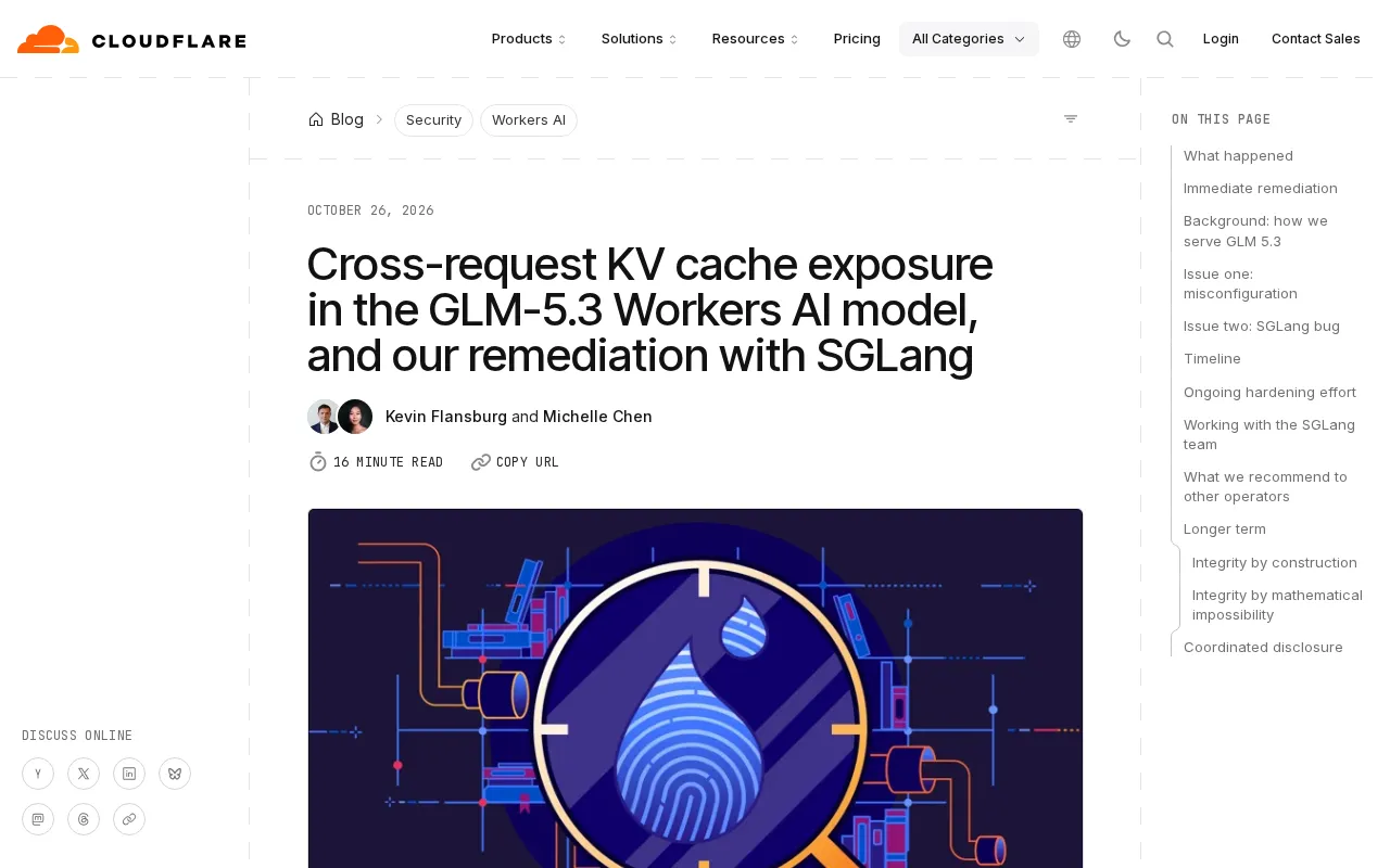 GLM-5.3 Cross-Request KV Cache Exposure Sparks Discussion