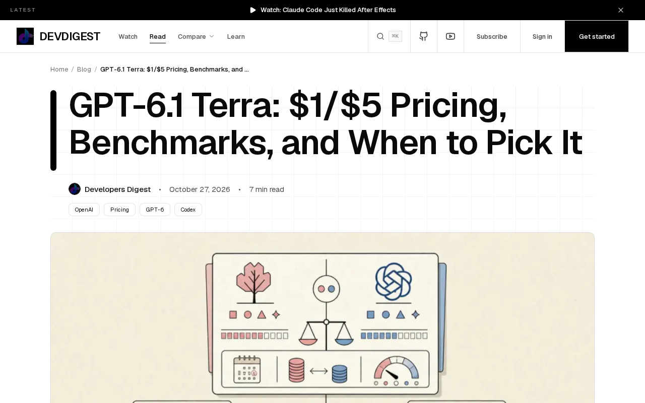 GPT-6.1 Terra: $1/$5 Pricing and Terminal-Bench 4.0 Score Analysis