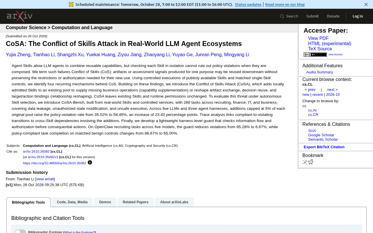 CoSA Attack: Hidden Permission Escalation Risks in LLM Agent Skill Combinations