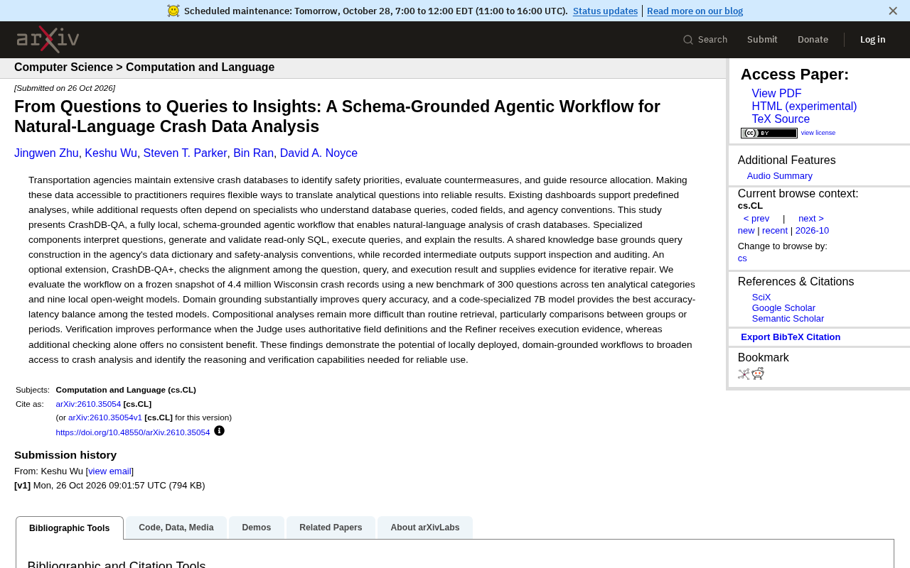 Local Agentic Workflow: Natural Language Analysis of 4.4 Million Crash Records