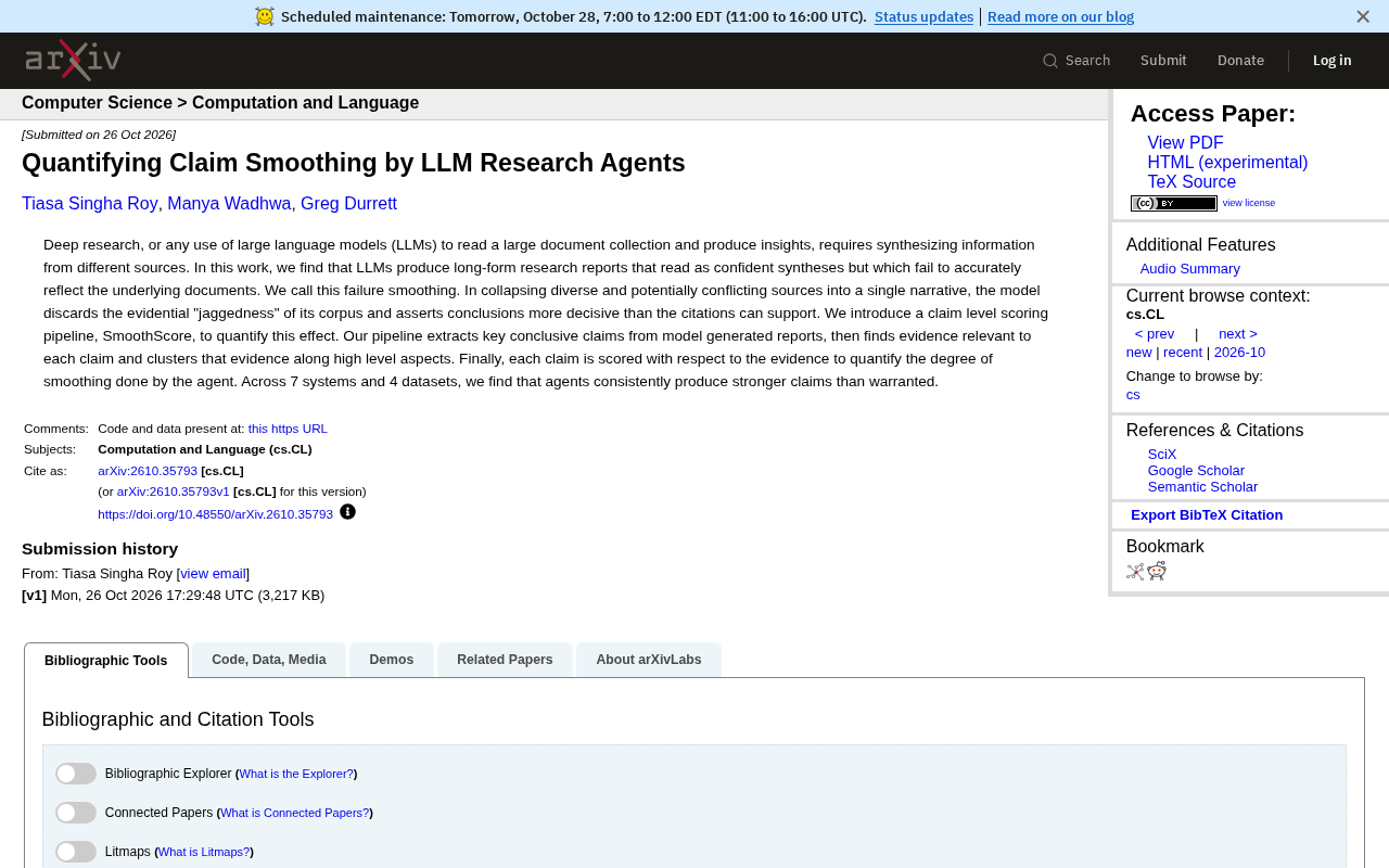 LLM研究报告的“主张平滑”现象:SmoothScore量化评估