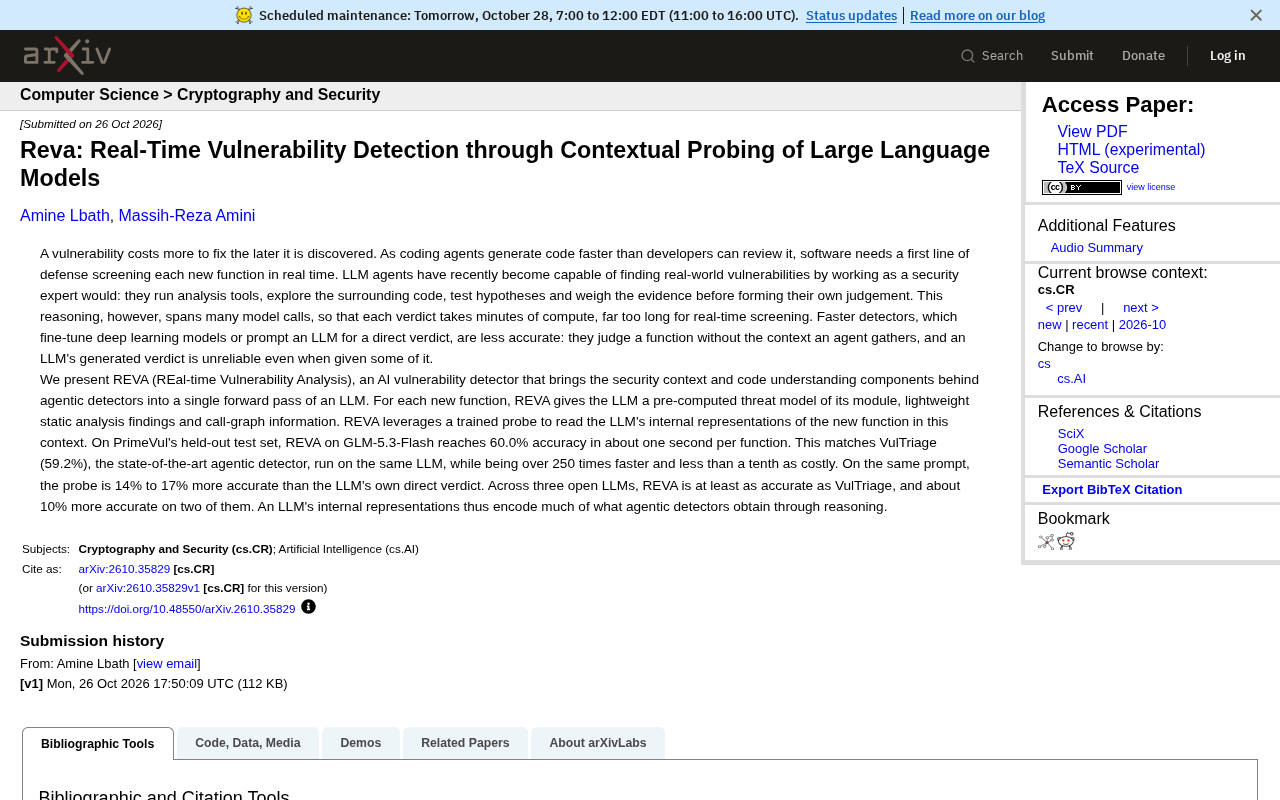REVA: Real-Time Vulnerability Detection in a Single Forward Pass, 250× Faster