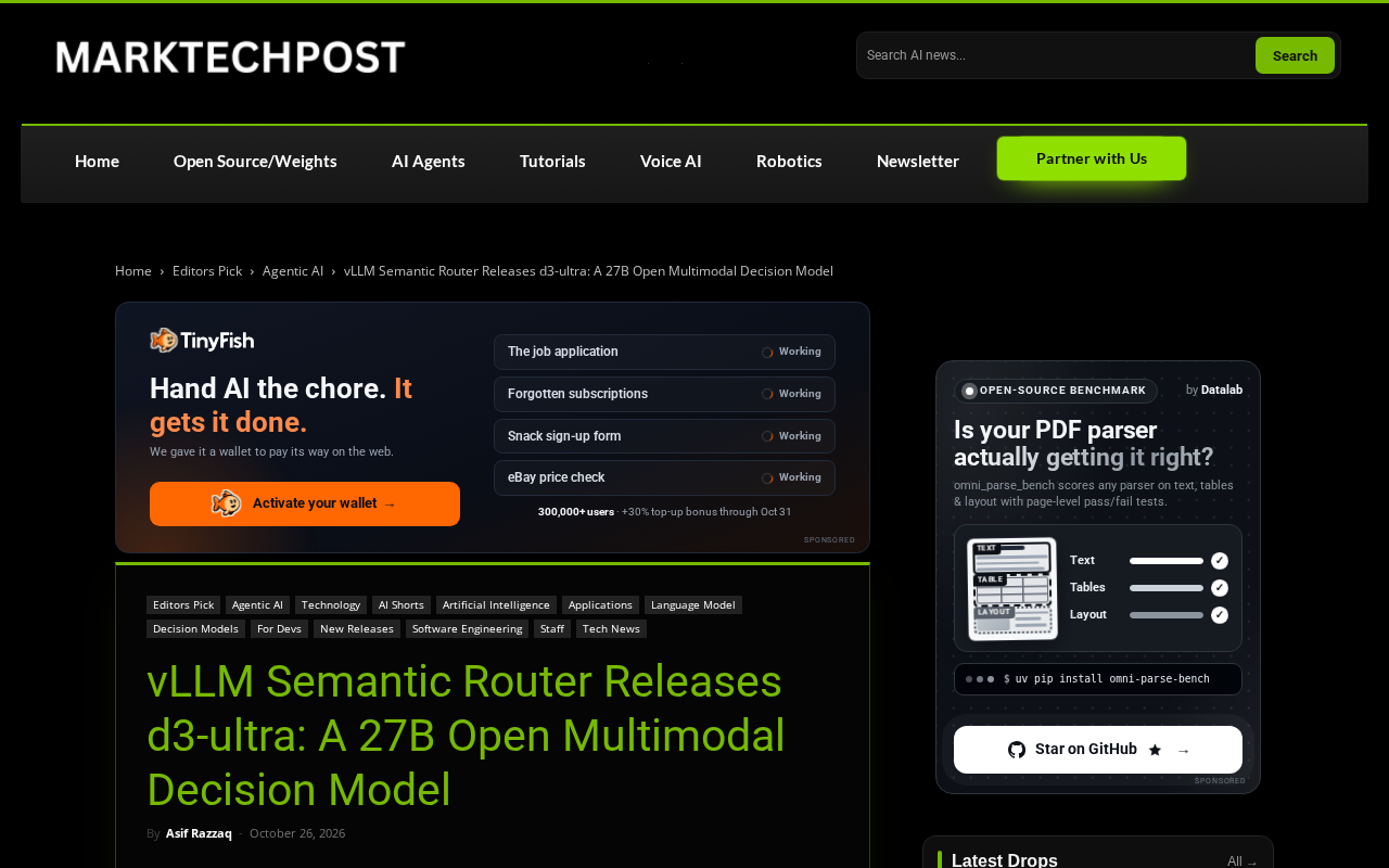 vLLM Semantic Router releases d3-ultra
