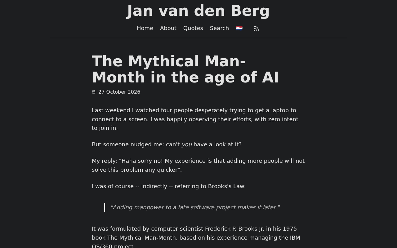 The Mythical Man-Month in the AI Era: Does Brooks' Law Still Hold?