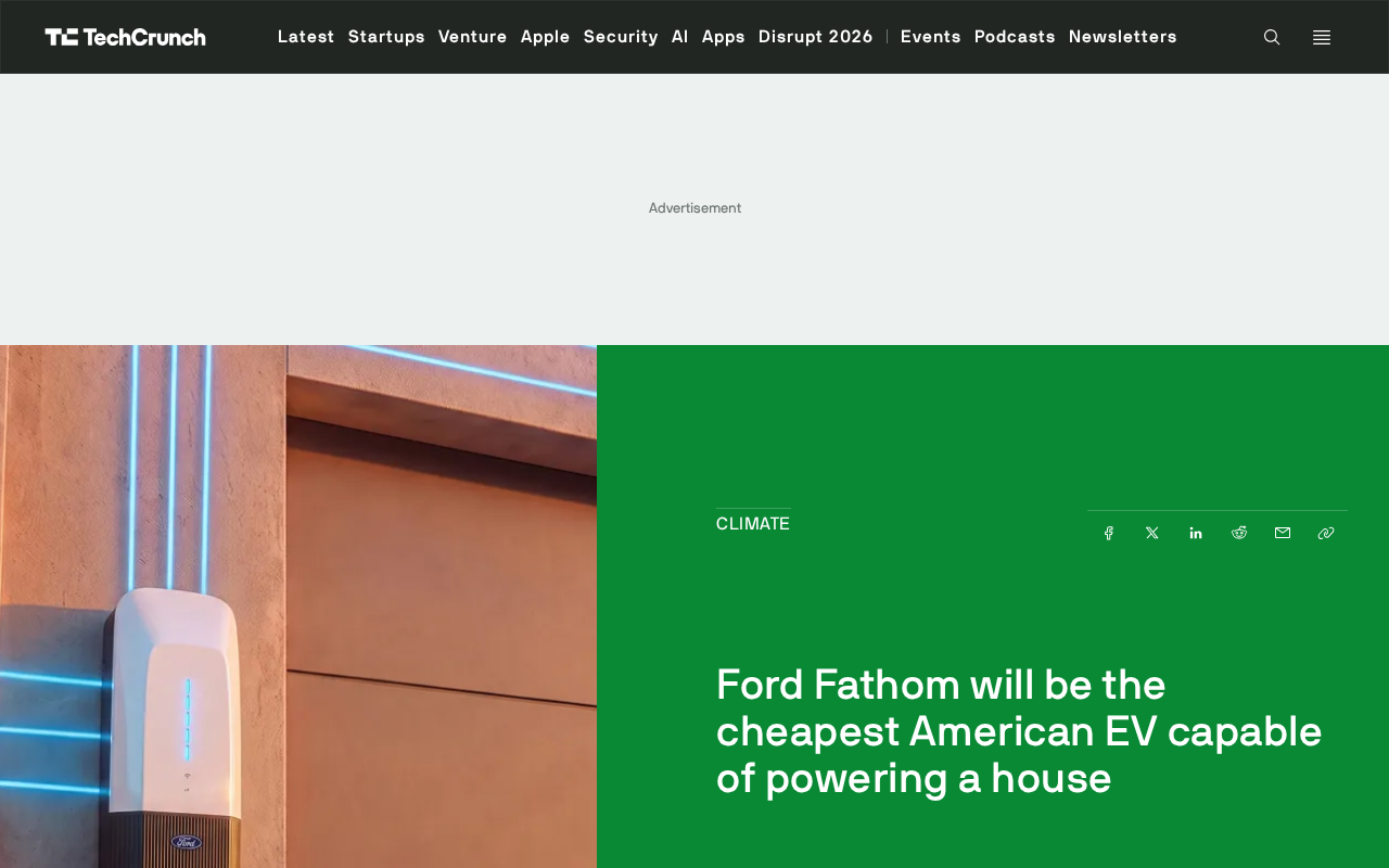 Ford Fathom: The Cheapest US EV That Can Power Your Home