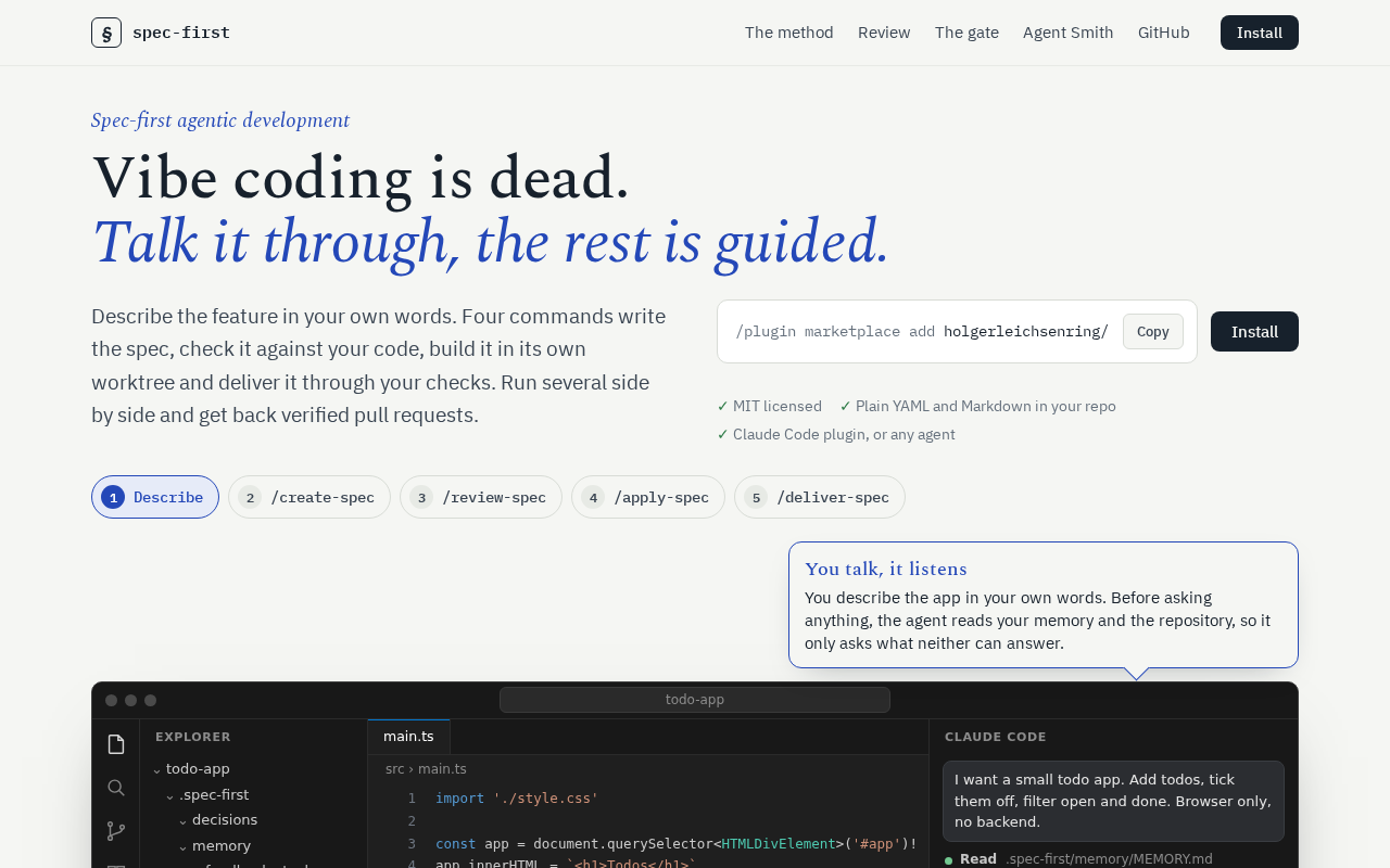 Specification First: Agentic Development Plugin Prove Debuts on Hacker News