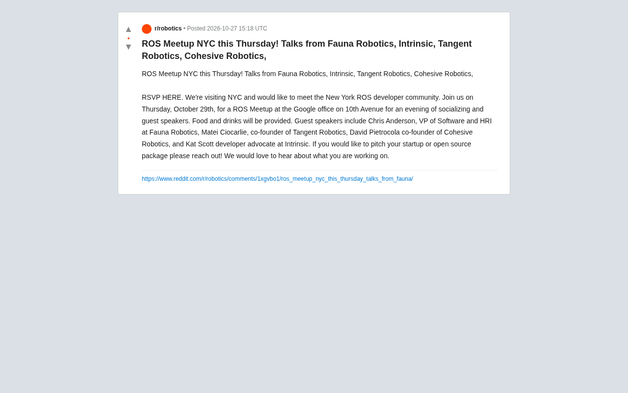 NYC ROS Developers Meetup: Talks from Four Robotics Companies
