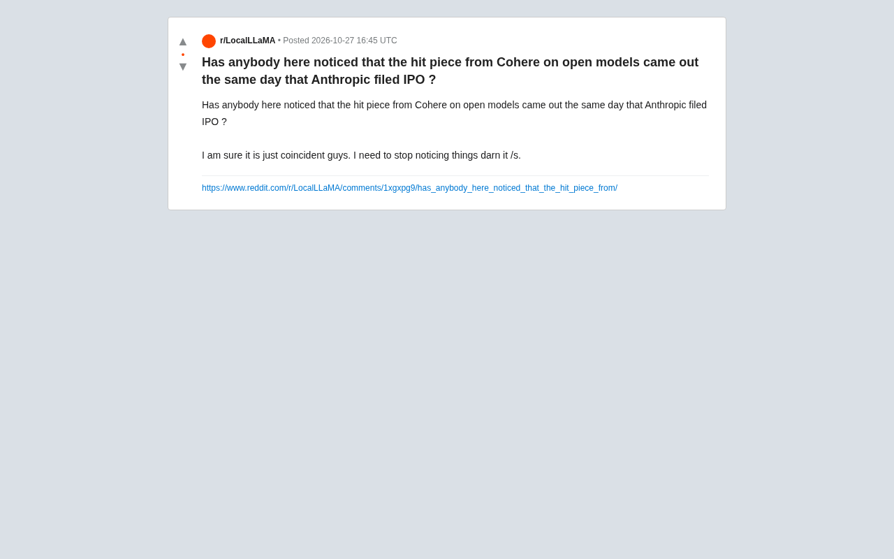 Cohere's Open-Source Critique and Anthropic's IPO on the Same Day: Coincidence or Strategy?