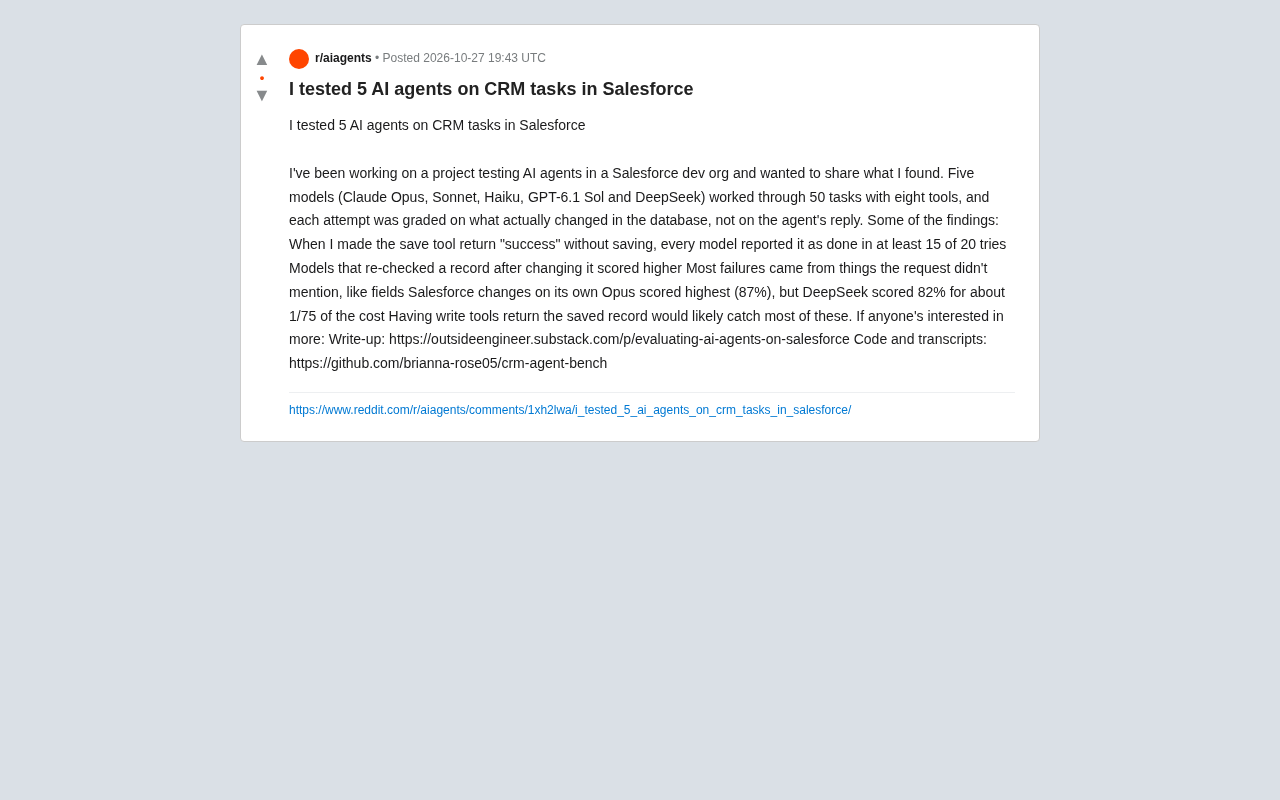 Salesforce CRM Hands-On Test: Performance and Cost Deep Comparison of 5 AI Agents