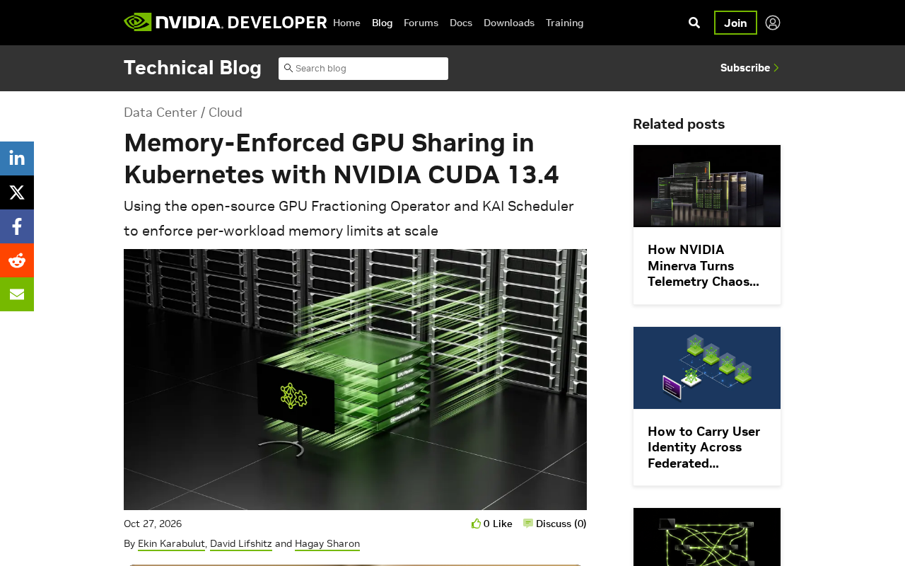 CUDA 13.4 Memory Enforcement: A New Solution for Kubernetes GPU Sharing