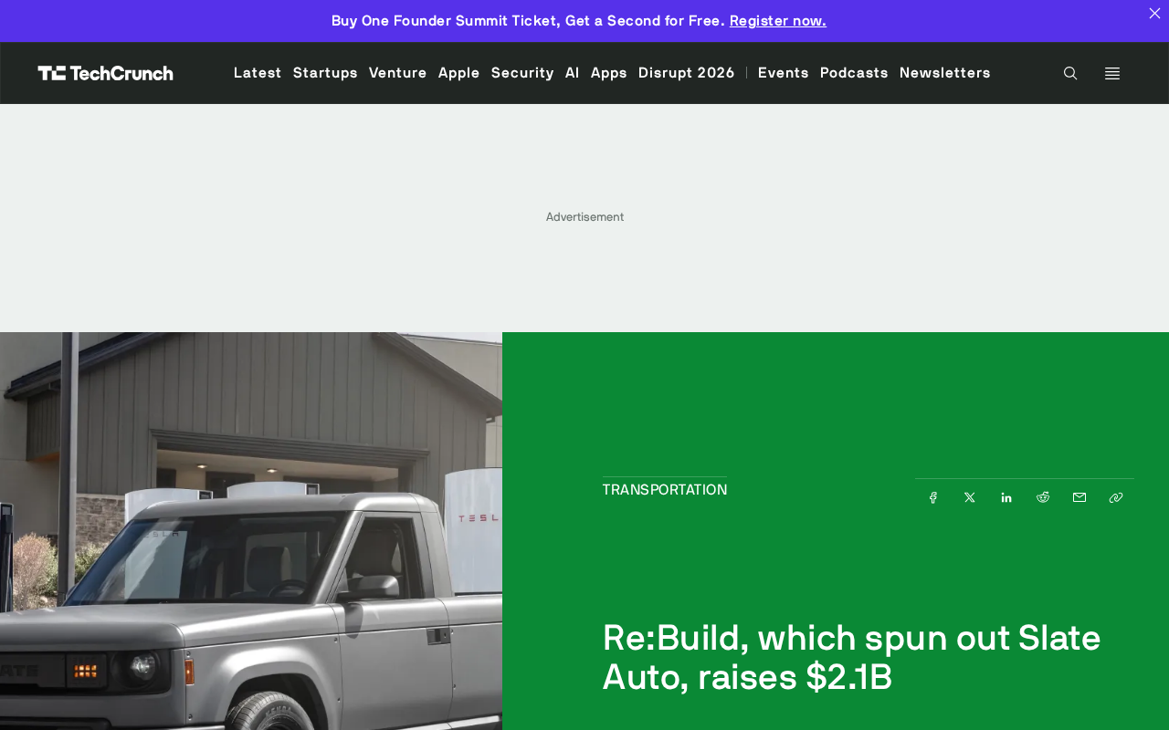 Re:Build funding news screenshot