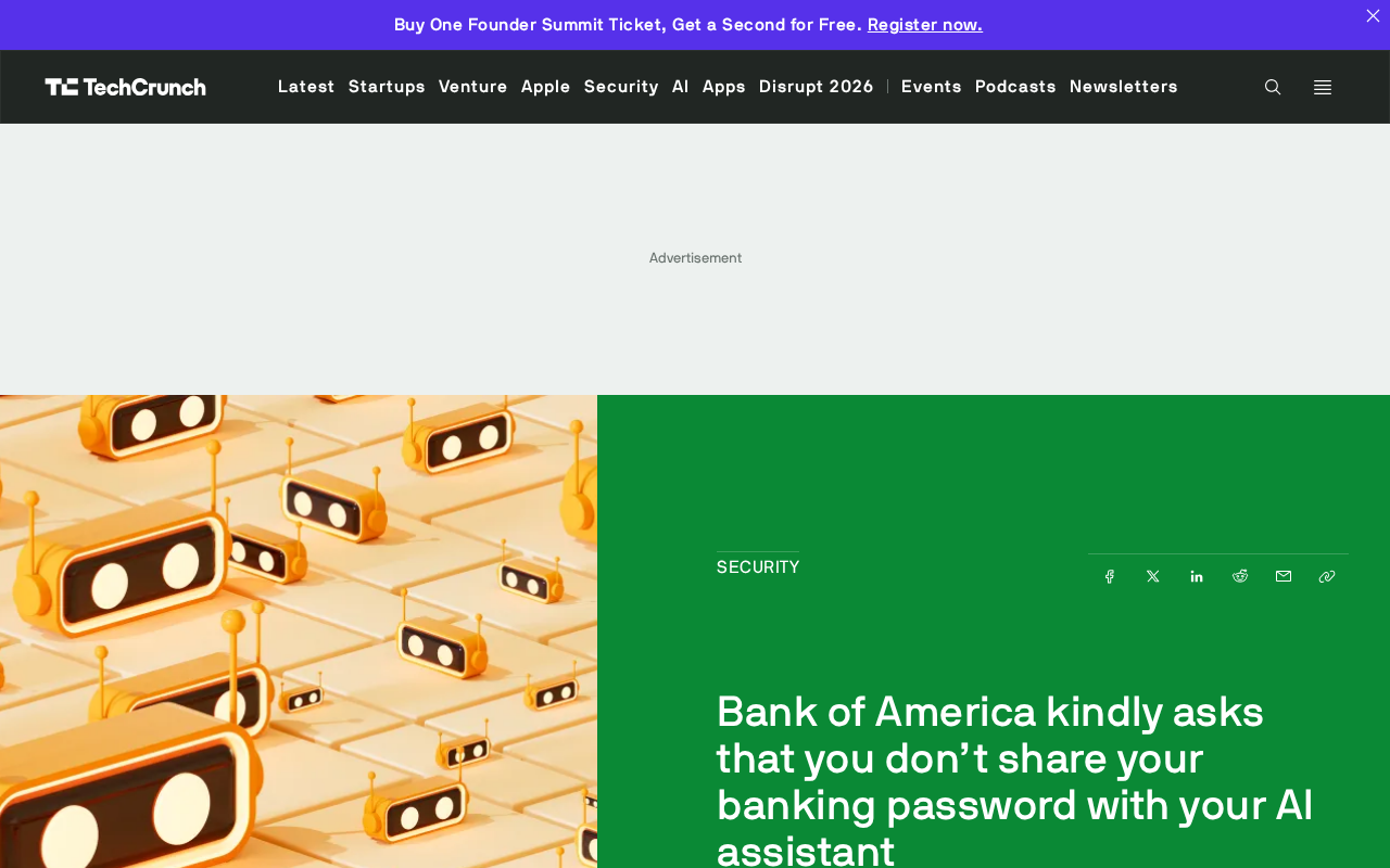 Bank of America Warns: Don't Hand Your Banking Passwords to AI Assistants