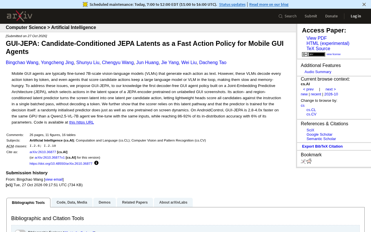 GUI-JEPA: A Decoder-Free GUI Agent with 4× Speedup
