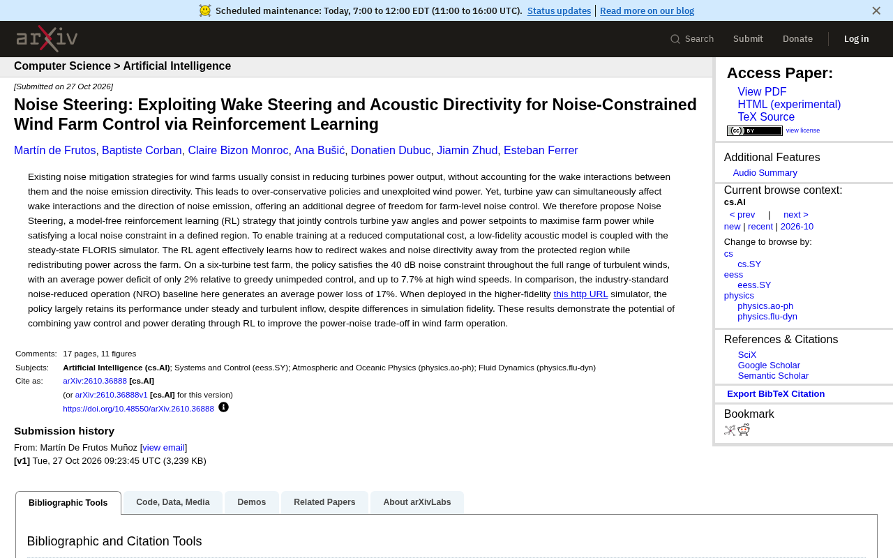 Reinforcement Learning Achieves a Win-Win for Wind Farm Noise Reduction and Power Generation