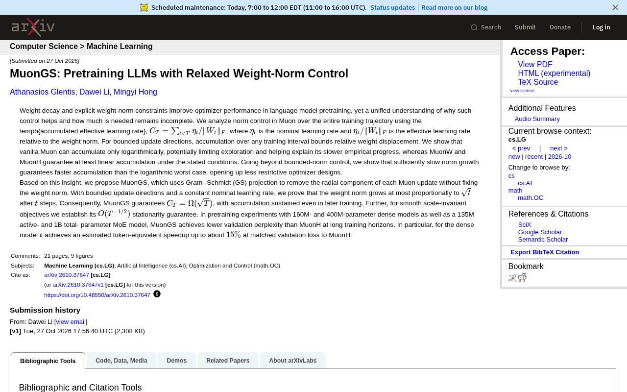 MuonGS: Relaxing Weight-Norm Control to Accelerate LLM Pretraining