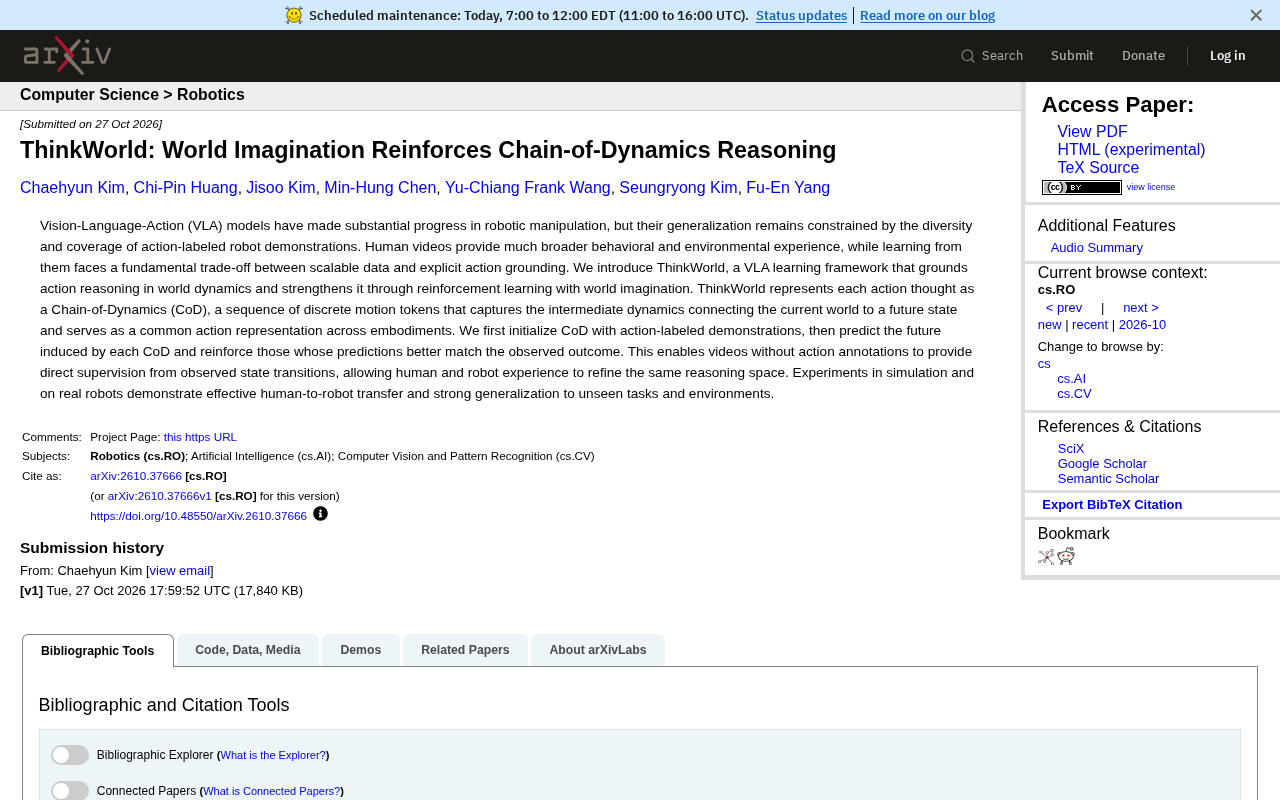 ThinkWorld: A VLA Framework that Reinforces Dynamic Chain Reasoning with World Imagination