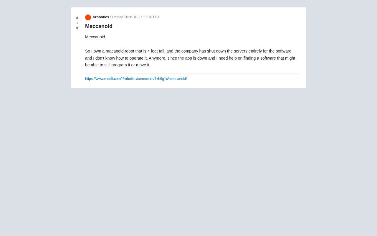 Meccanoid Robot Server Shutdown: How Can Users Save Themselves?