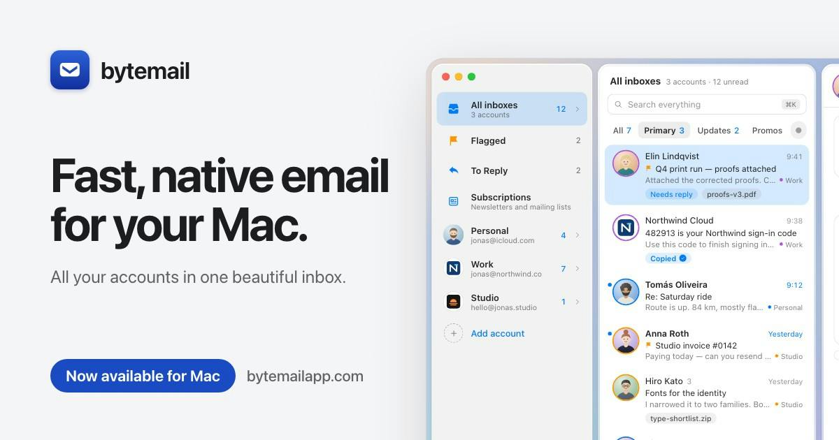 bytemail: The Privacy-Focused Email Client That Puts Your Inbox in the MacBook Notch