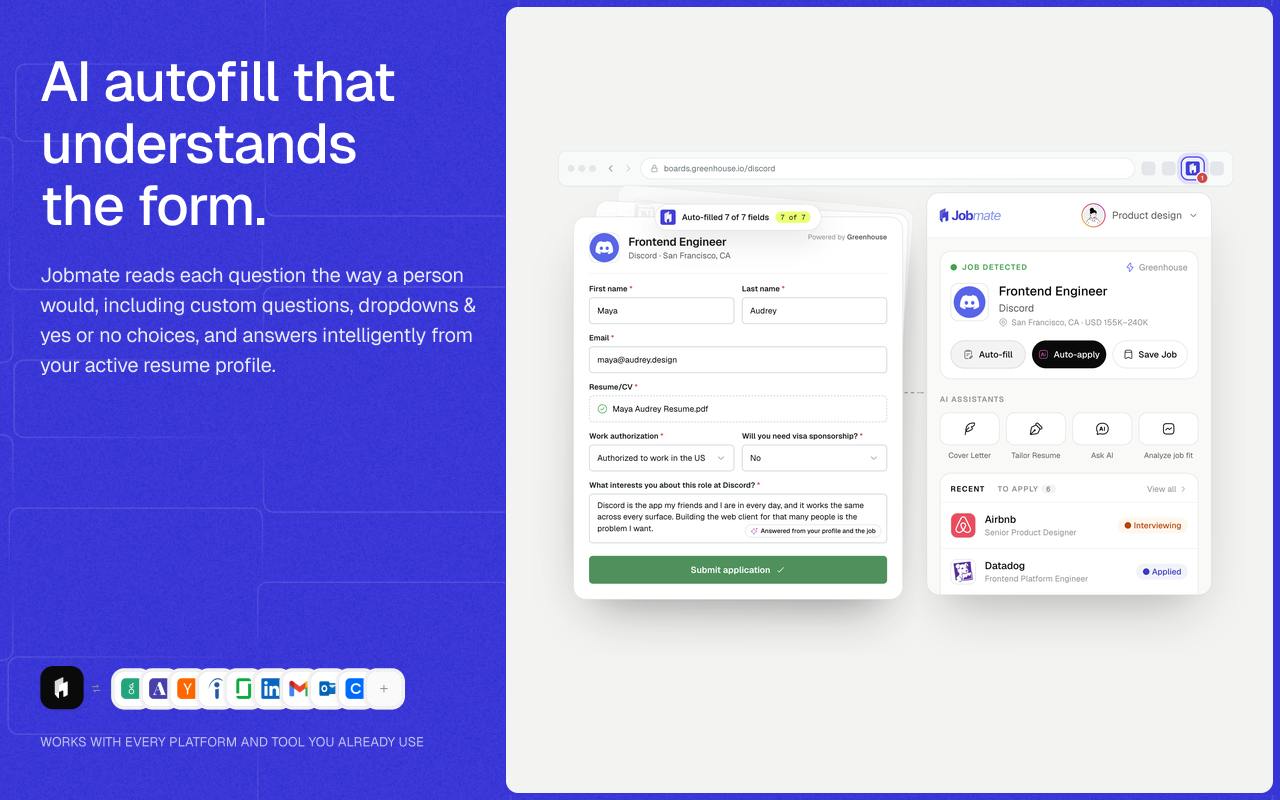 Jobmate AI: A Full-Workflow Job Search Copilot for Auto-Applying and Resume Tailoring