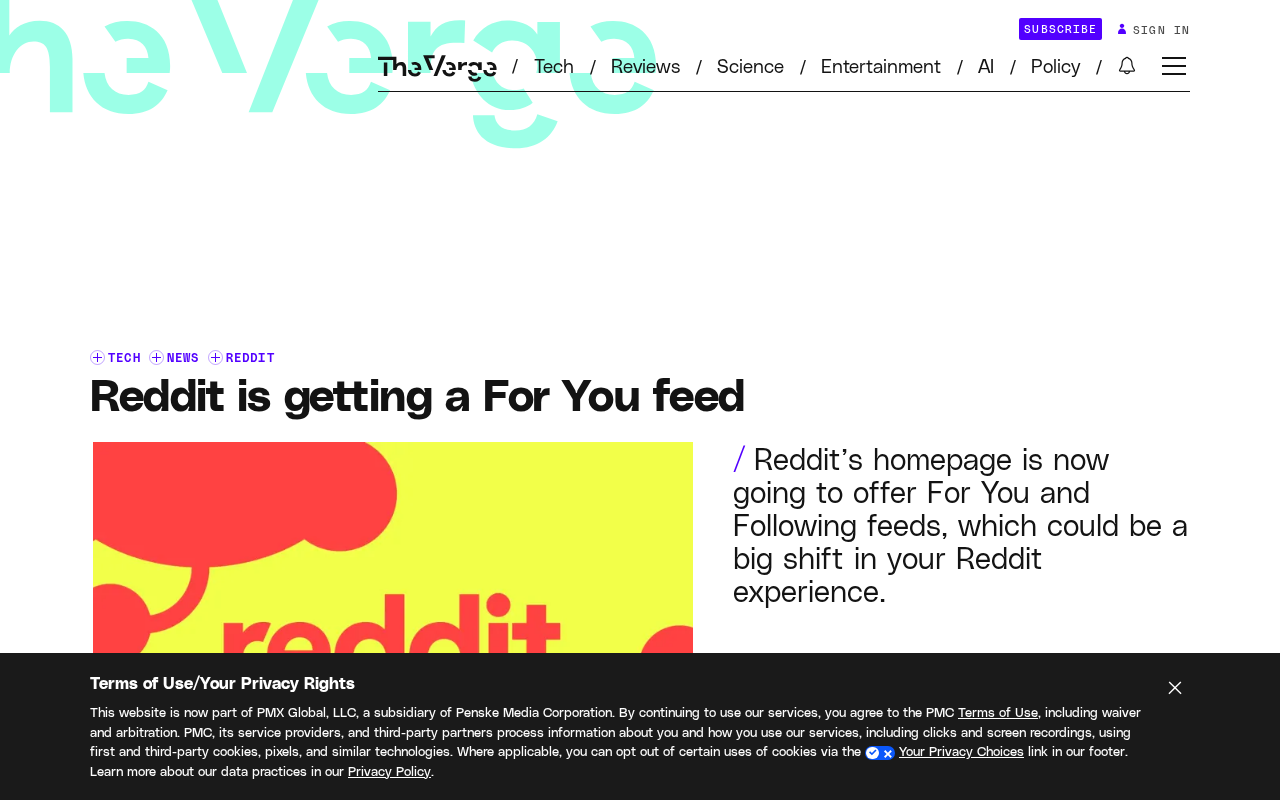 Reddit Homepage Redesign: Algorithmic 'For You' Feed Goes Live