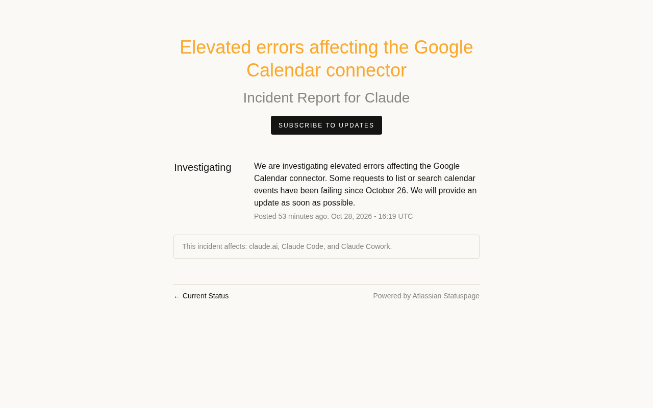 Google Calendar Connector Error Rates Spike: Troubleshooting Underway