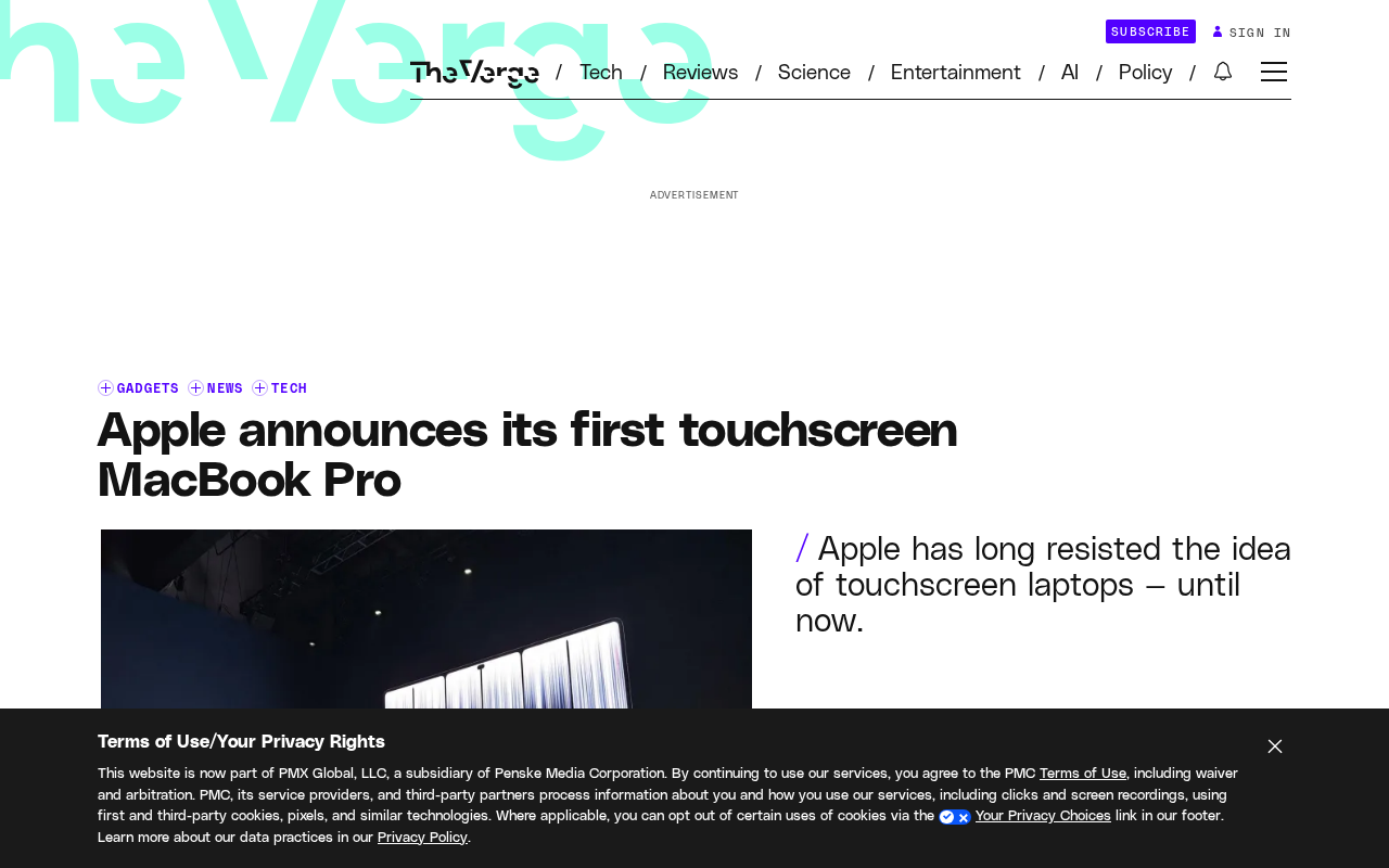 Apple Unveils Its First Touchscreen MacBook Pro: OLED Display Steals the Show