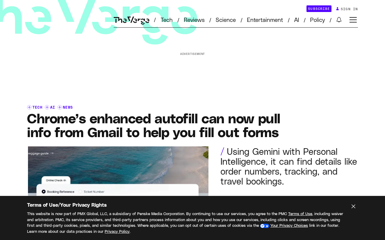 Chrome Enhanced Autofill Upgrade: Using Gemini to Extract Information from Gmail for Form Filling