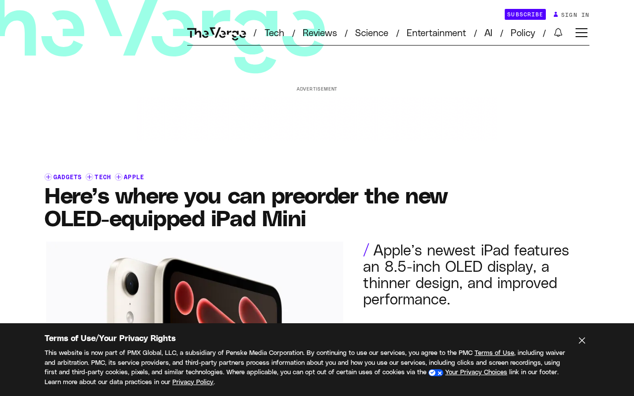 iPad Mini 8 首搭OLED屏 现已开启预购