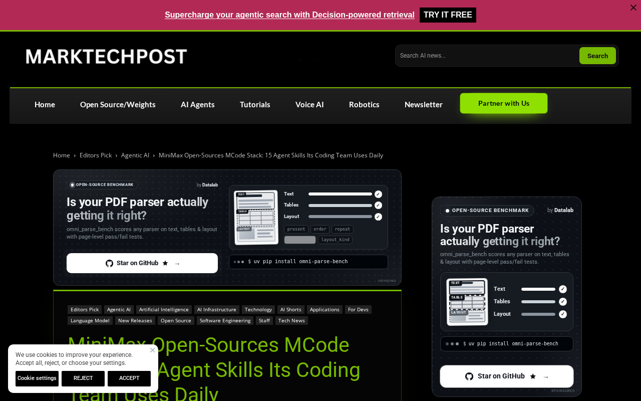 MiniMax Open-Sources MCode Stack: The Agent Skill Library Its Engineering Team Uses Daily
