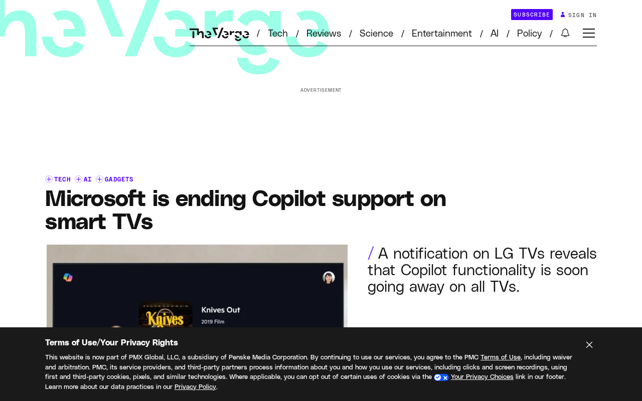 Microsoft Kills Copilot on TVs: The Dream of an AI Assistant on Smart TVs Falls Apart