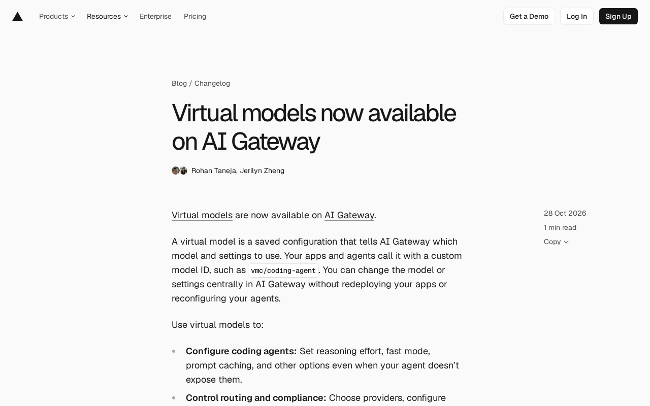 AI Gateway推出虚拟模型:集中管理模型配置,无需重新部署