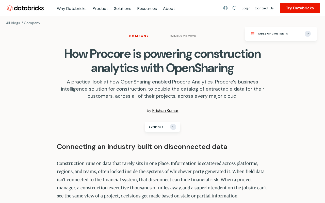 Procore Breaks Down Construction Data Silos with OpenSharing
