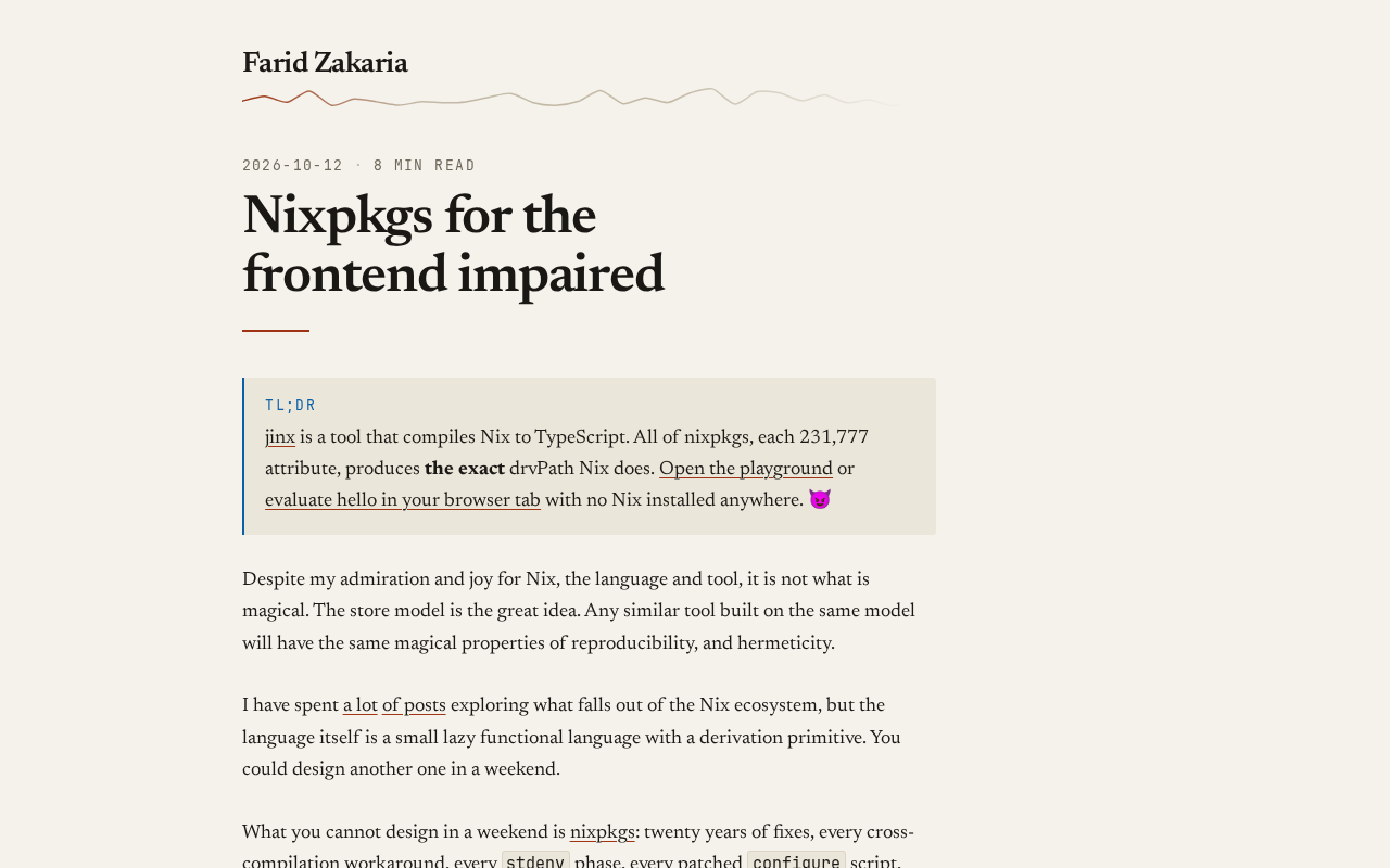 What Nixpkgs Means for Front-End Developers