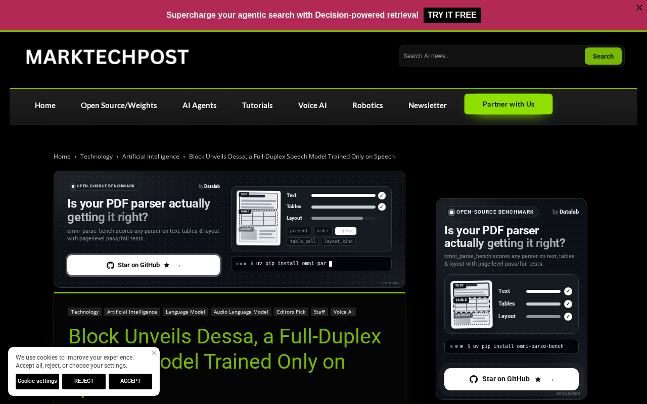 Block Releases Dessa: A Fully Duplex Speech Model Trained Purely on Voice