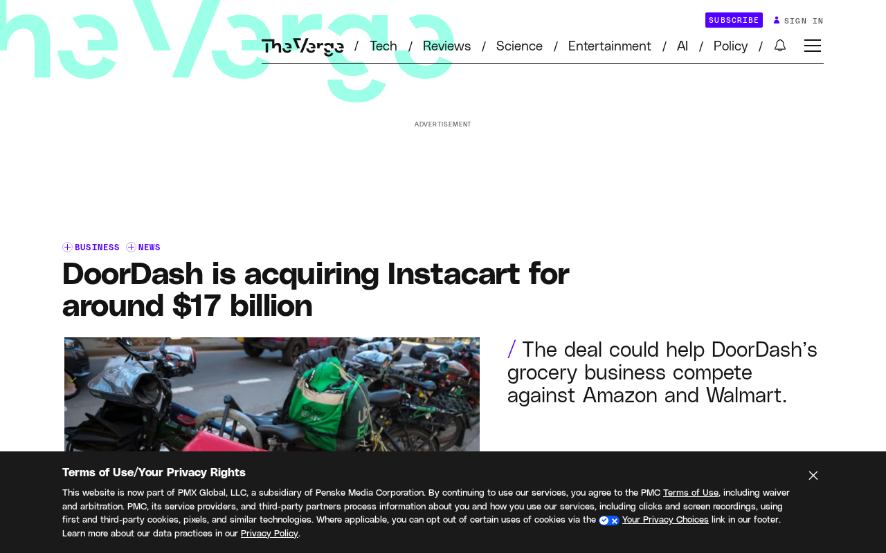 DoorDash Acquires Instacart for $17 Billion, Shaking Up the Grocery Delivery Market