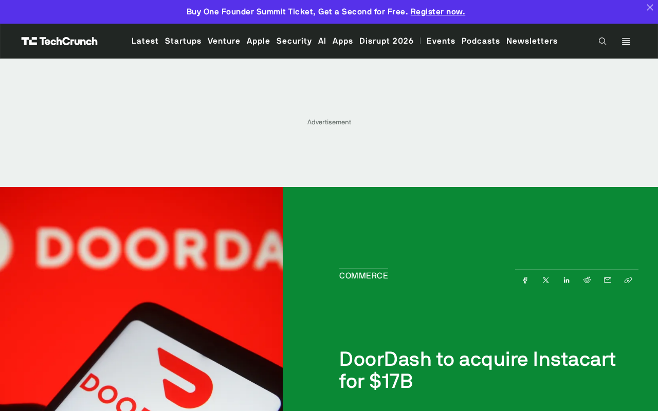 $17 Billion! DoorDash Acquires Instacart, Reshaping the Delivery Landscape