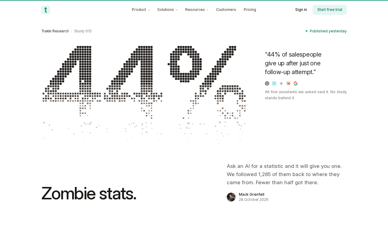 Only 40% of Statistics Cited by AI Are Traceable: A Credibility Crisis Emerges
